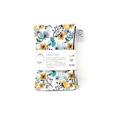 6 lingettes lavables maxi ANNA en coton bio