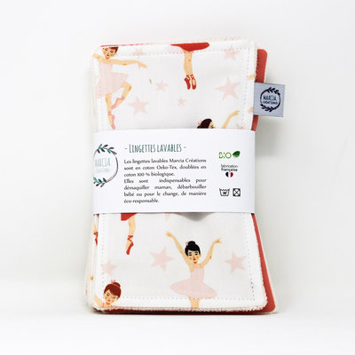 6 lingettes lavables maxi LOU en coton bio